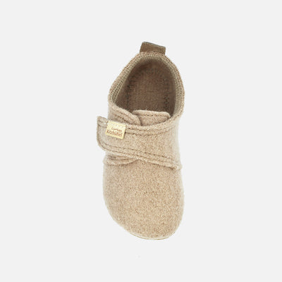 Boiled Wool Slipper Shoe - Taupe