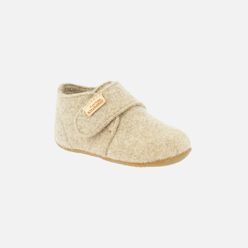 Felted Wool Slipper Shoe - Natural