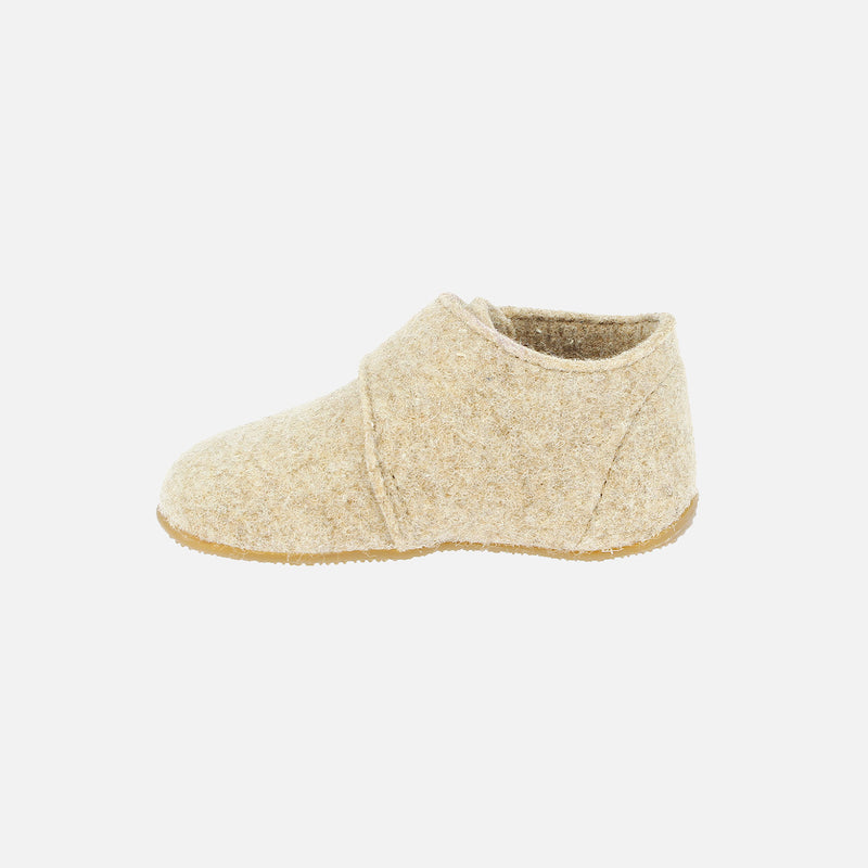 Felted Wool Slipper Shoe - Natural