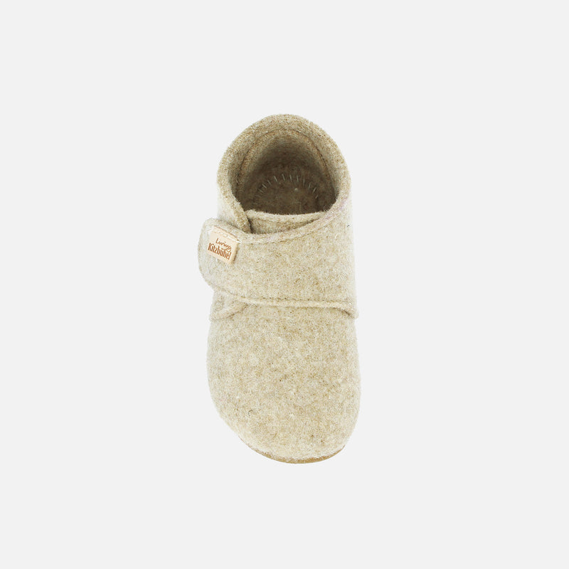 Felted Wool Slipper Shoe - Natural