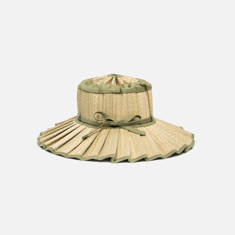 Baby & Kids Hand Woven Natural Grass Capri Hat - Olive Grove