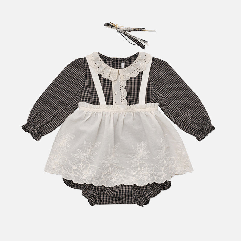 Baby Cotton Artid Romper - Check