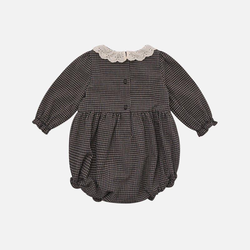 Baby Cotton Artid Romper - Check