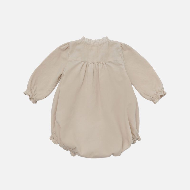 Baby Cotton Corduroy Ameli Romper - Beige