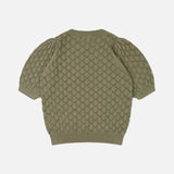 Womens Cotton Knit Blouse - Khaki