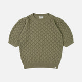 Womens Cotton Knit Blouse - Khaki