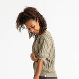 Womens Cotton Knit Blouse - Khaki