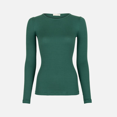 Womens Silk/Cotton Gerda Top - Emerald