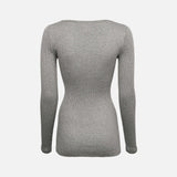 Womens Silk/Cotton Gerda Top - Grey Melange