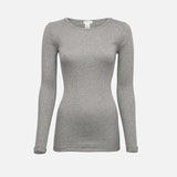 Womens Silk/Cotton Gerda Top - Grey Melange