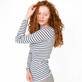 Womens Silk/Cotton Gerda Top - Sailor