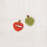 Hand Crochet Merino Wool Apple Clip Set - Red Flame