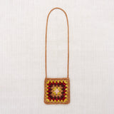 Hand Crochet Merino Wool Big Square Bag - Rose Gold