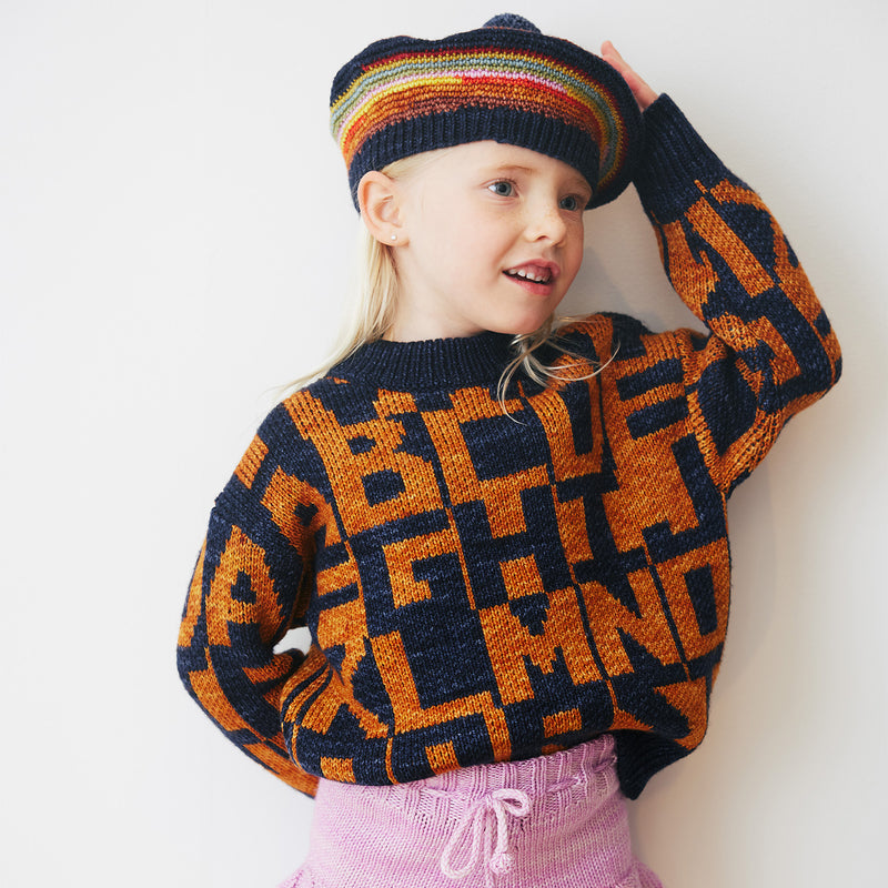 Merino Wool Alphabet Sweater - Ink