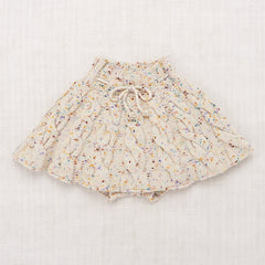 Kids Handknit Merino Wool Cable Skating Skirt - Iris Confetti