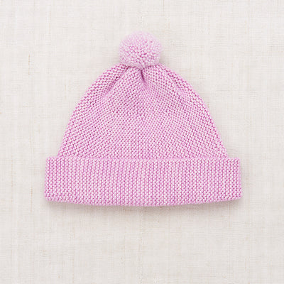 Merino Wool Garter Hat - Pink Lilac