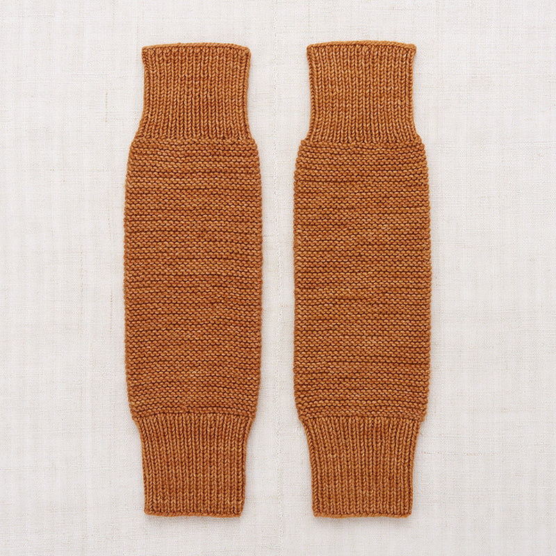 Hand Knit Merino Wool Garter Leg Warmer - Rose Gold