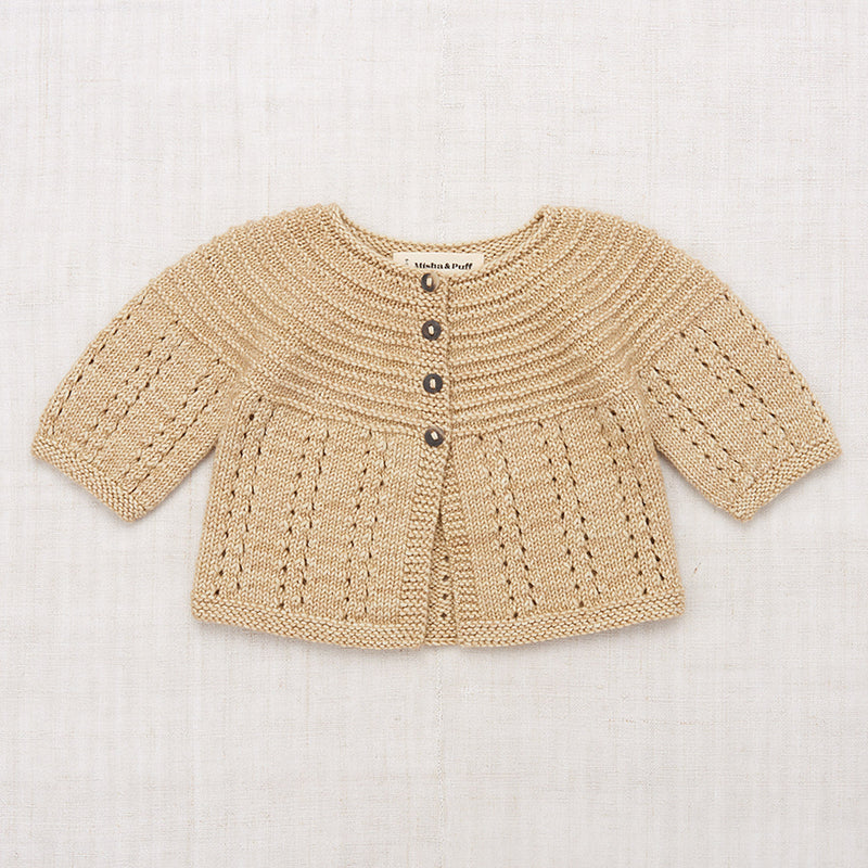 Baby Hand Knit Merino Wool Pram Cardigan - Alabaster