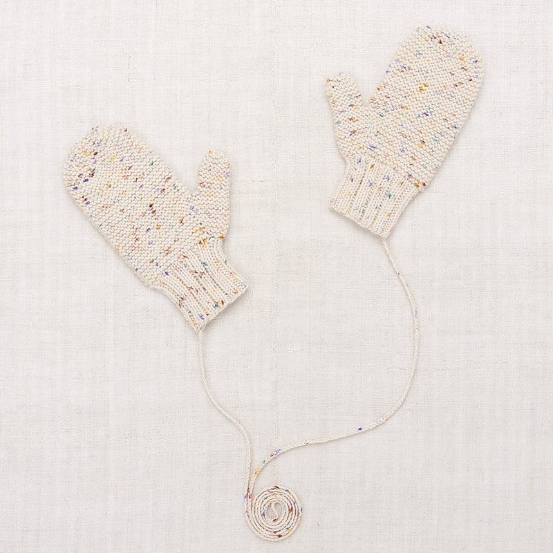 Hand Knit Merino Wool Safe Harbor Mittens - Iris Confetti