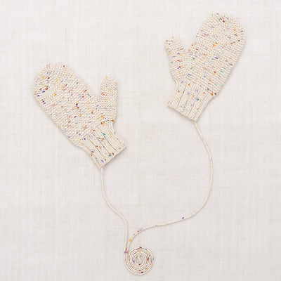 Hand Knit Merino Wool Safe Harbor Mittens - Iris Confetti