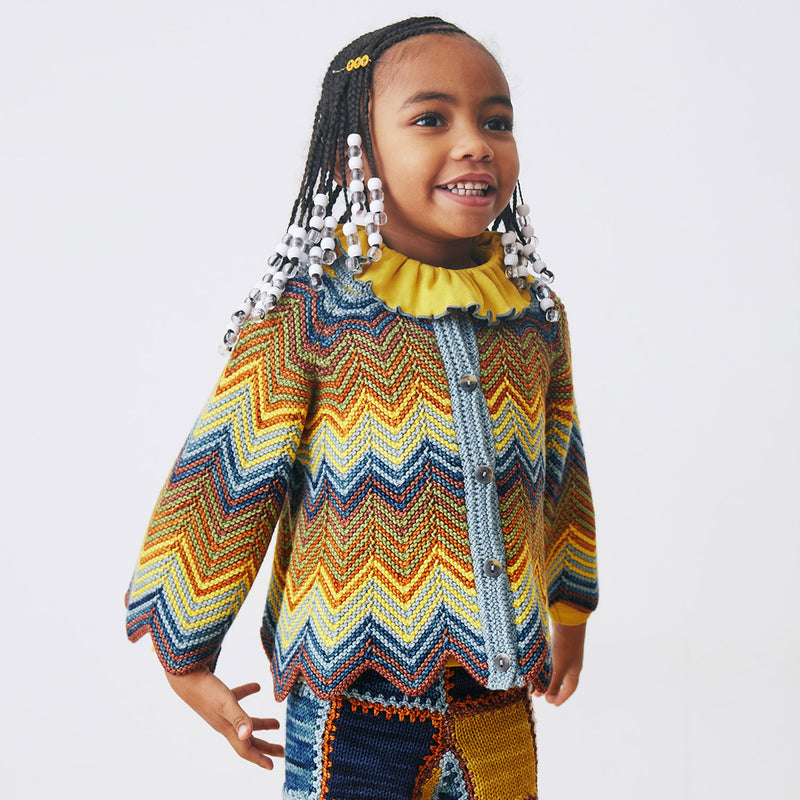 Merino Wool Parlor Chevron Cardigan - Mango