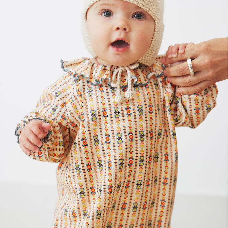 Baby Pima Cotton Pierrot Onesie - String Bohemia