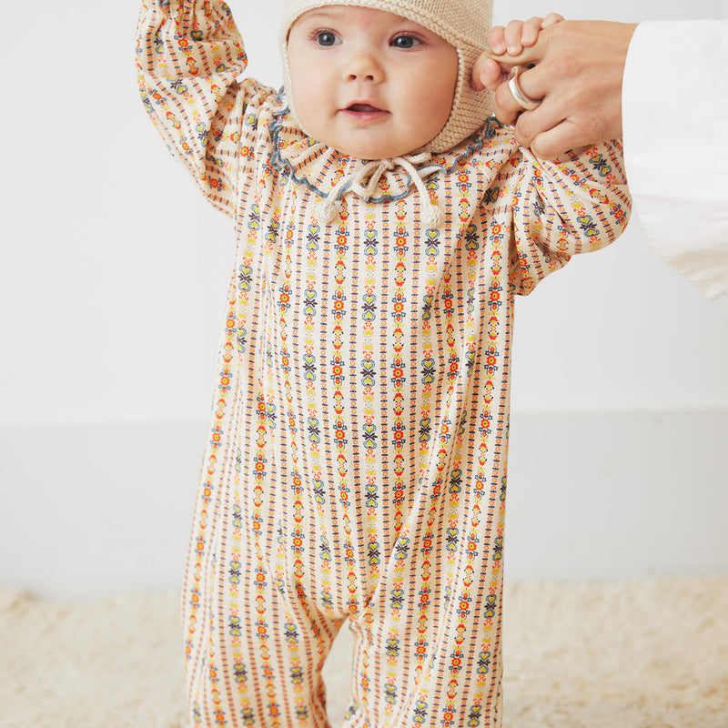 Baby Pima Cotton Pierrot Onesie - String Bohemia