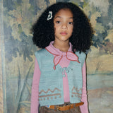 Handknit Merino Wool Zig Zag Vest - Sage