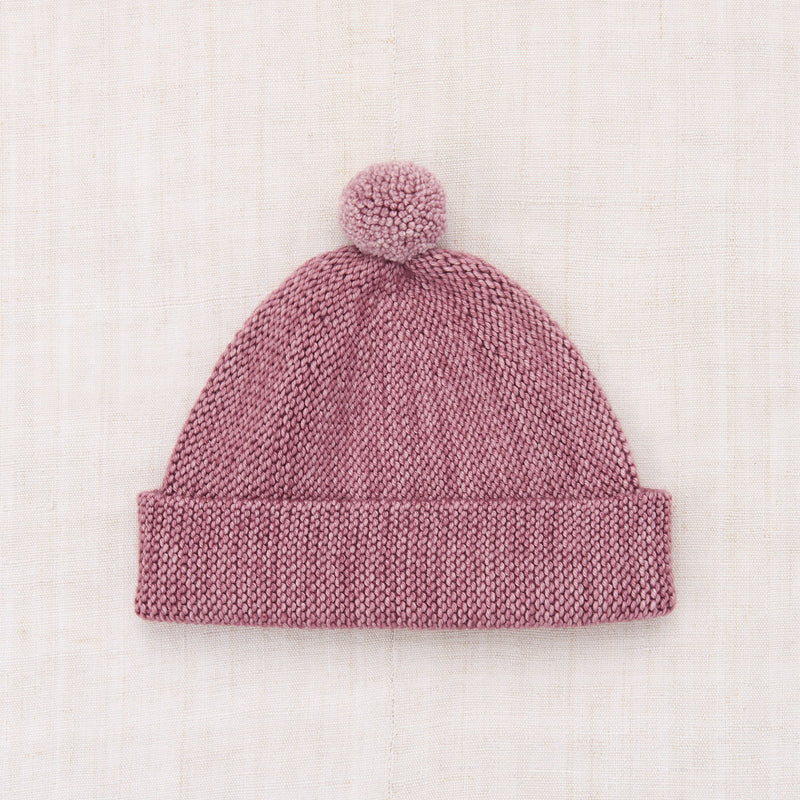 Merino Wool Garter Hat - Antique Rose
