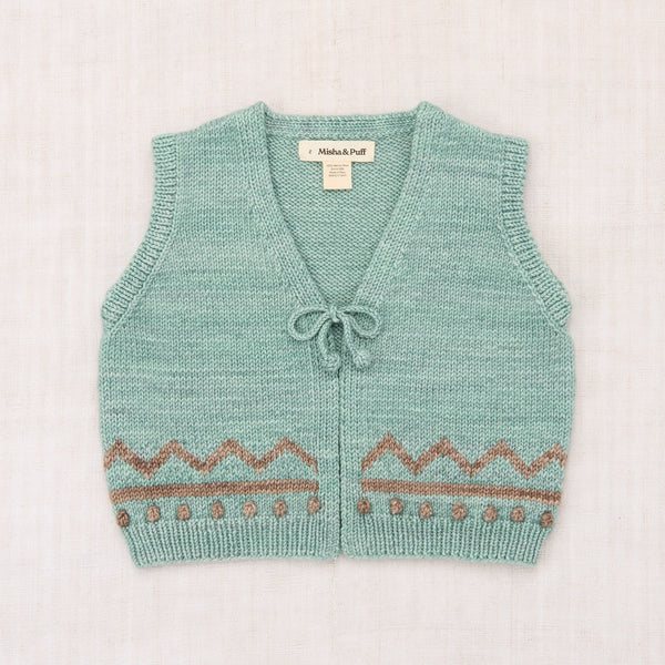 Hand Knit Merino Wool Zig Zag Vest in blue in sizes 2y-10y. – MamaOwl