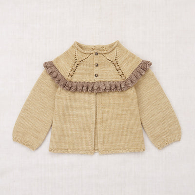 Baby & Kids Merino Wool Ruffle Cardigan  - Alabaster/Brut