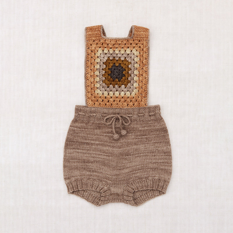 Baby & Kids Hand Crochet Merino Wool Lake House Romper - Brut