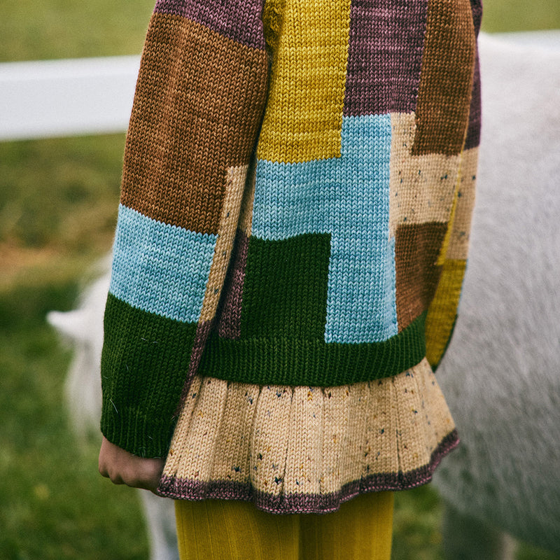 Hand Knit Merino Wool Skating Pond Skirt - Camel Confetti