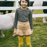 Hand Knit Merino Wool Skating Pond Skirt - Camel Confetti