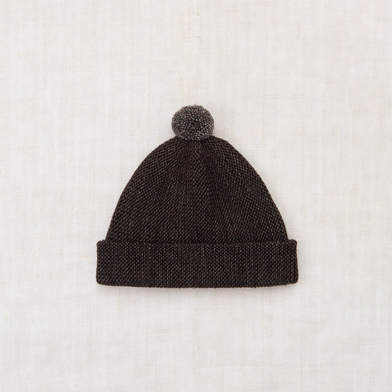 Merino Wool Garter Hat - Bark