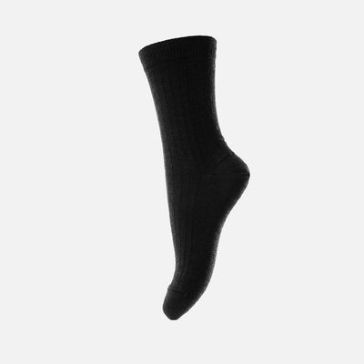 Baby & Kids Wool Rib Socks - Black