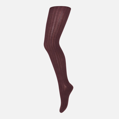 Baby & Kids Wool Rib Tights - Grape Skin