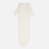Baby Cotton Rib Knot Gown - Balsam Cream
