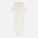 Baby Cotton Rib Knot Gown - Balsam Cream