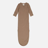 Baby Cotton Rib Knot Gown - Walnut