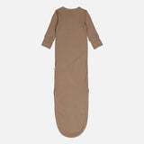 Baby Cotton Rib Knot Gown - Walnut