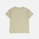 Cotton Rib Tee - Desert Green/Balsam Cream Stripe