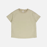 Cotton Boxy Sweat Tee - Desert Green