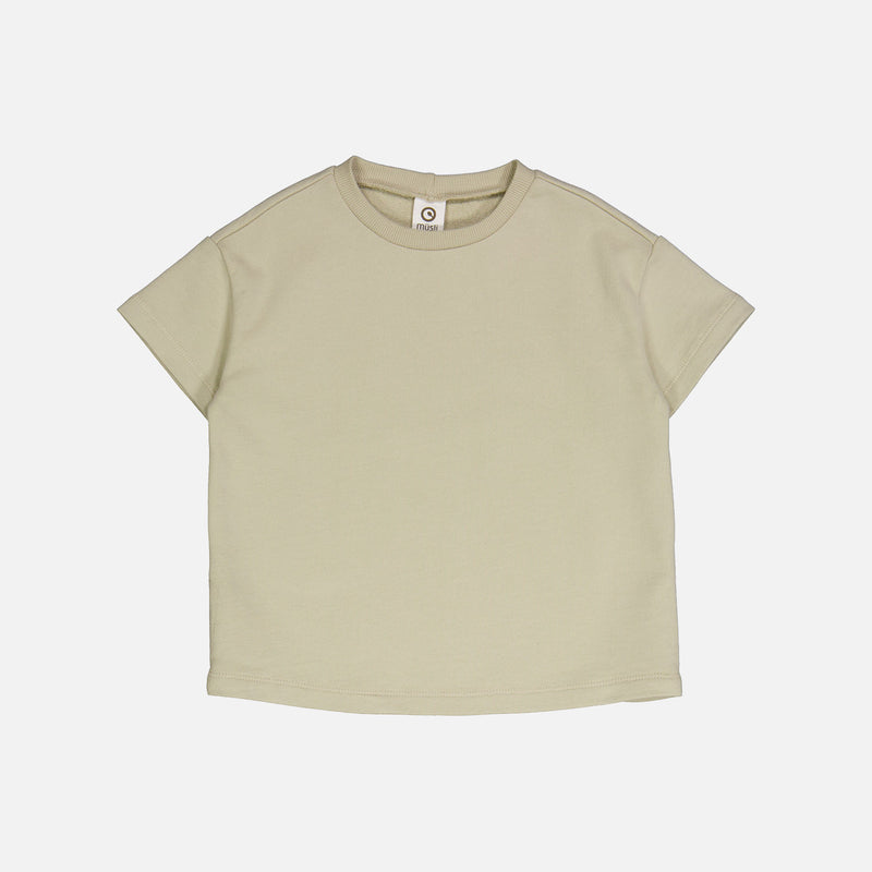 Cotton Boxy Sweat Tee - Desert Green