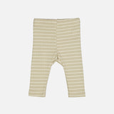 Baby Cotton Rib Pants - Desert Green/Balsam Cream Stripe