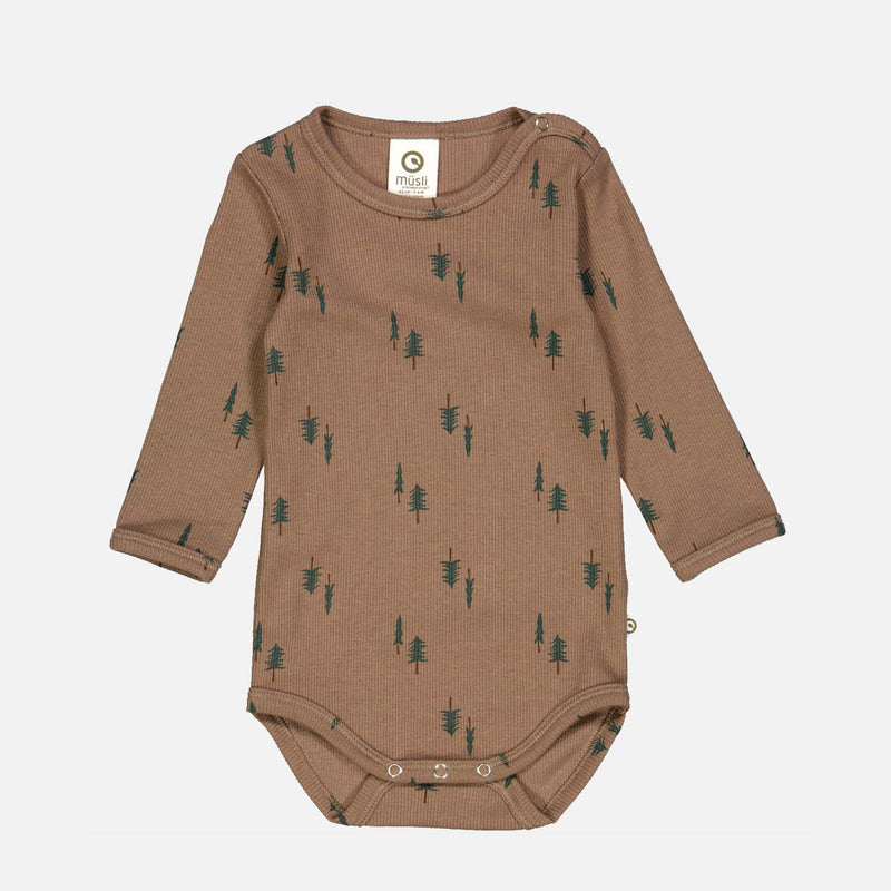 Baby Cotton Rib Body - Pine Print