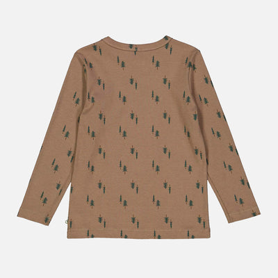 Cotton Rib Top - Pine Print