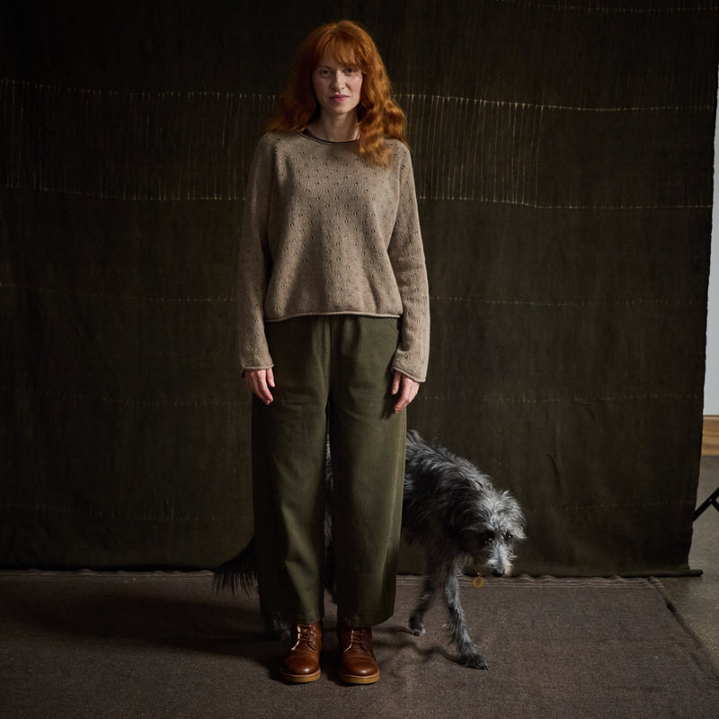 Women's Cotton Arc Pants - Olive Canvas
