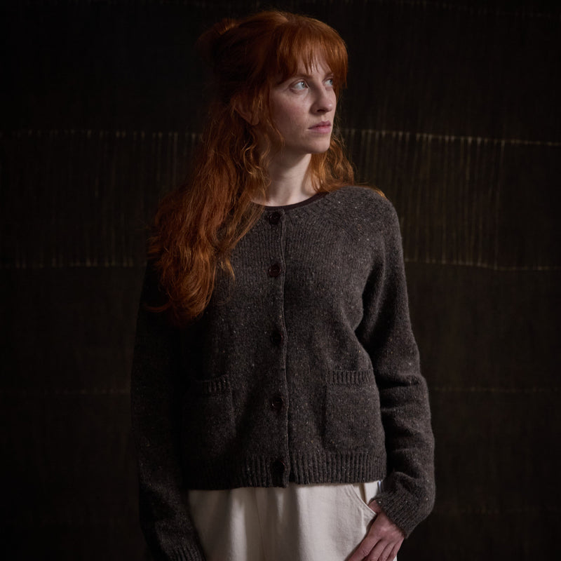 Terra Women's Cardigan - Donegal Wool - Granite