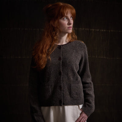 Terra Women's Cardigan - Donegal Wool - Granite